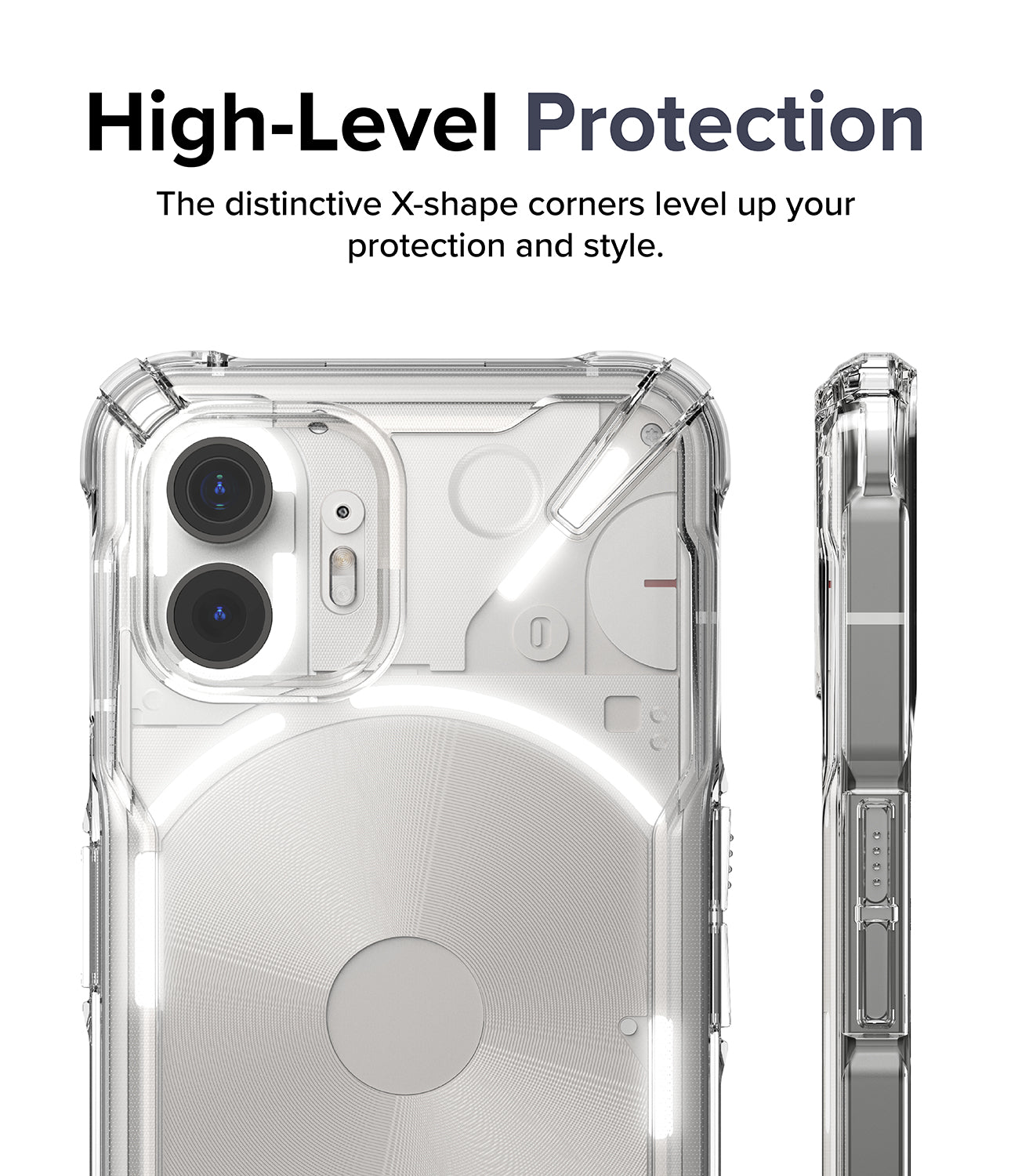 Nothing Phone (2) Ringke Fusion-X Clear/Smoke Black - Military Grade Drop Protection
