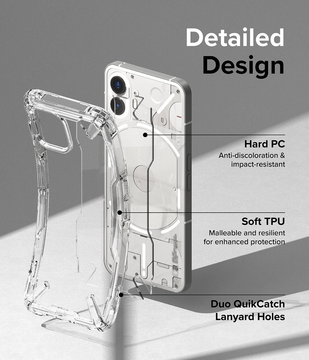 Nothing Phone (2) Ringke Fusion-X Clear/Smoke Black - Military Grade Drop Protection