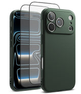 [Bundle] iPhone 17 Pro | Onyx Magnetic - iPhone 17 Pro | Onyx Magnetic - Dark green phone case and screen protector set for iPhone 17 Pro.