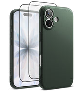 [Bundle] iPhone 17 | Onyx Magnetic - Dark green phone case and two screen protectors displayed against a white background.