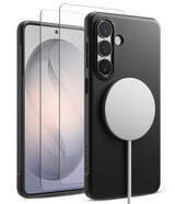 [Bundle] Galaxy S26 | Onyx Magnetic - Black phone case with magnetic charger and two glass screen protectors.