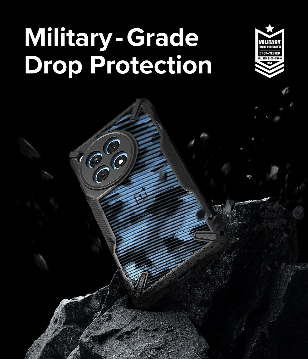 OnePlus 12R Case | Fusion-X Camo Black - Military-Grade Drop Protection
