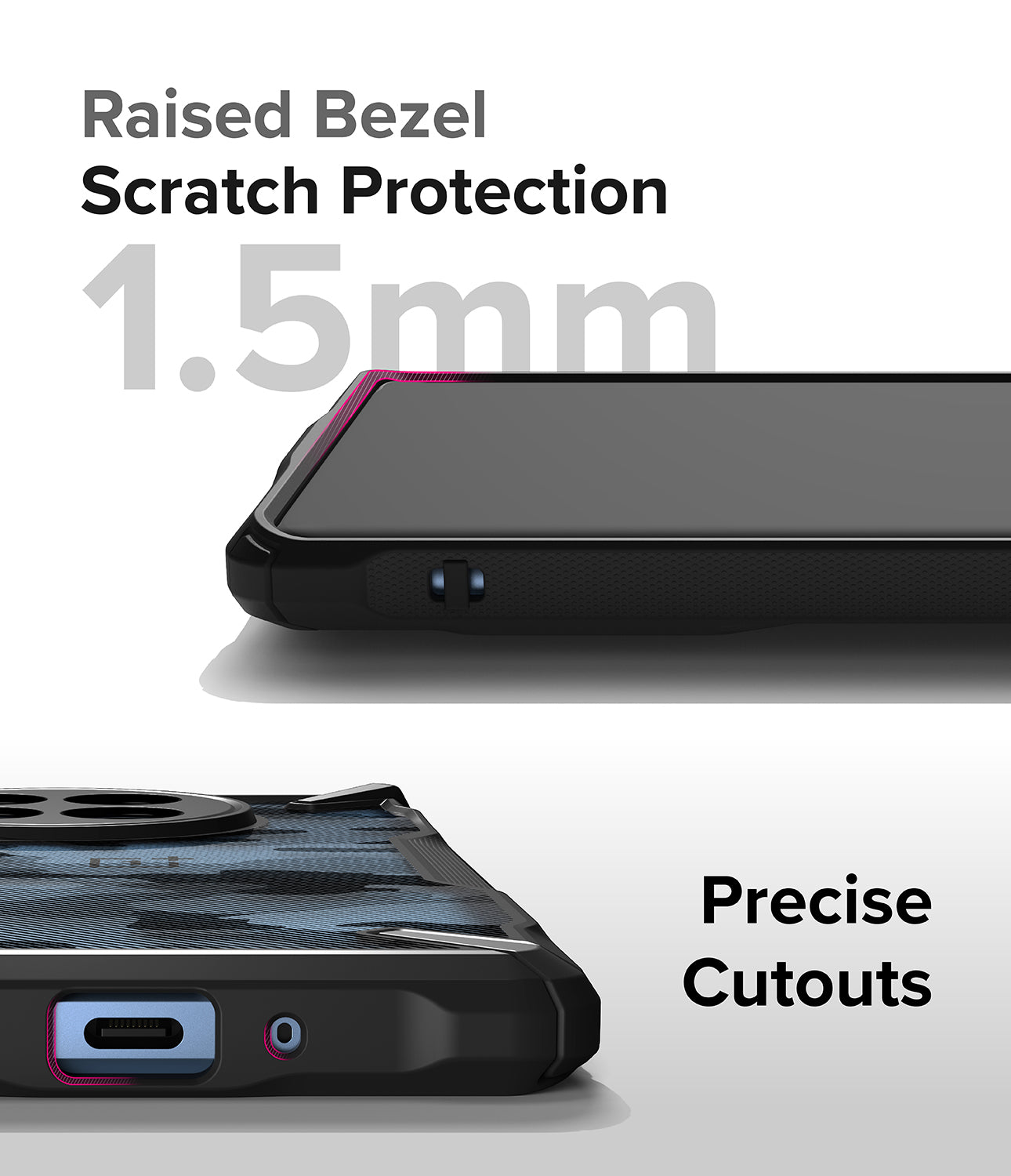 OnePlus 12R Case | Fusion-X Camo Black - Raised Bezel. Scratch Protection. Precise Cutouts