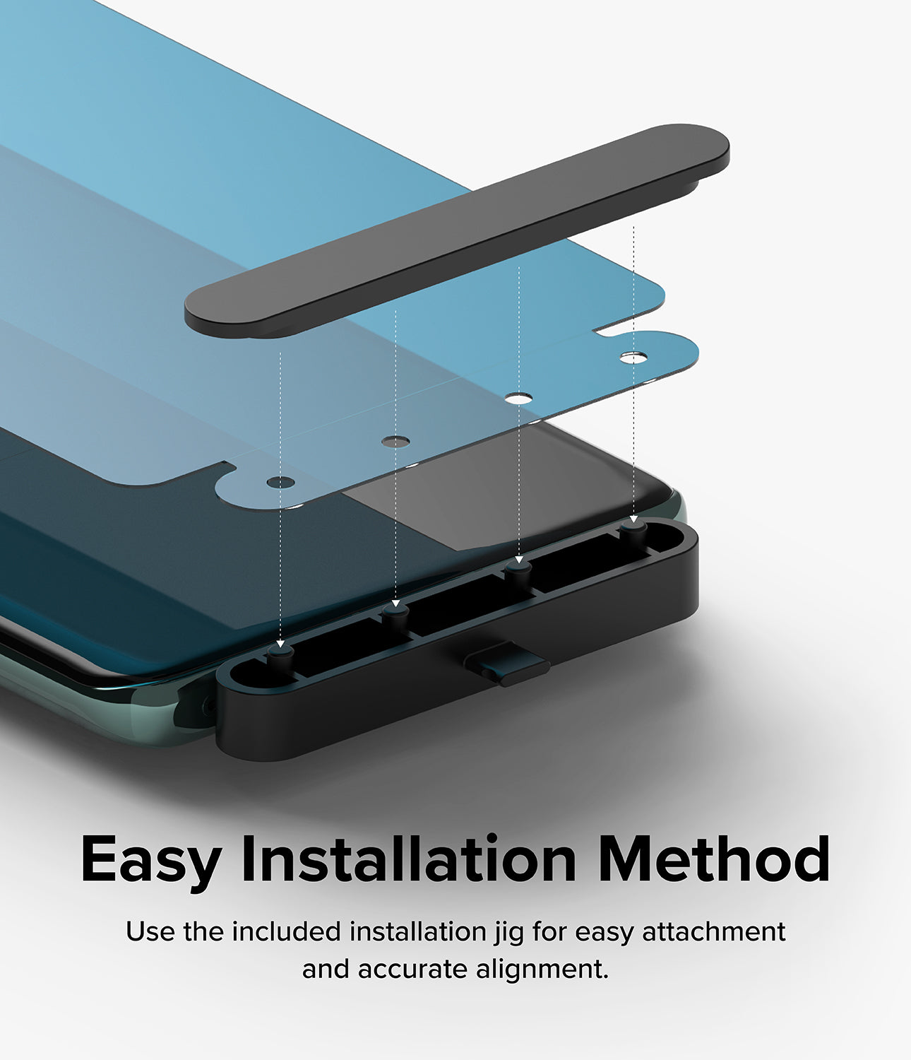 OnePlus 12 Screen Protector | Dual Easy Film [2 Pack] - Easy Installation Method. Use the included installation jig for easy attachment and accurate alignment.