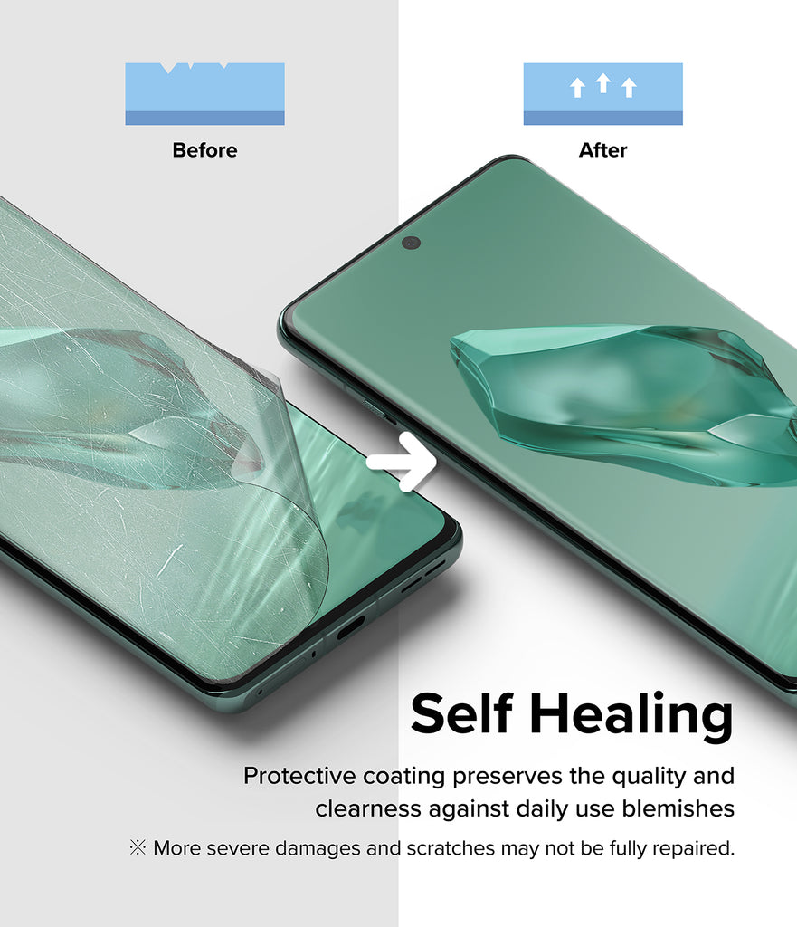 OnePlus 12 Screen Protector | Dual Easy Film [2 Pack]  - Self-Healing. Protective coating preserves the quality and clearness against daily use blemishes.
