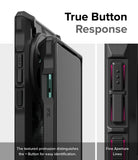 OnePlus 12 Case | Fusion-X - True Button Response. The textured protrusion distinguishes the + button for easy identification. Fine Aperture Lines.