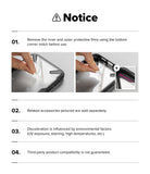 Instructions for using a protective film on a Ringke Fusion-X for OnePlus 15R case with images and text.