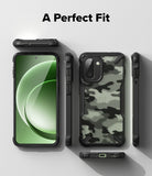 Ringke Fusion-X for OnePlus 15R case with smartphone on a light gray background