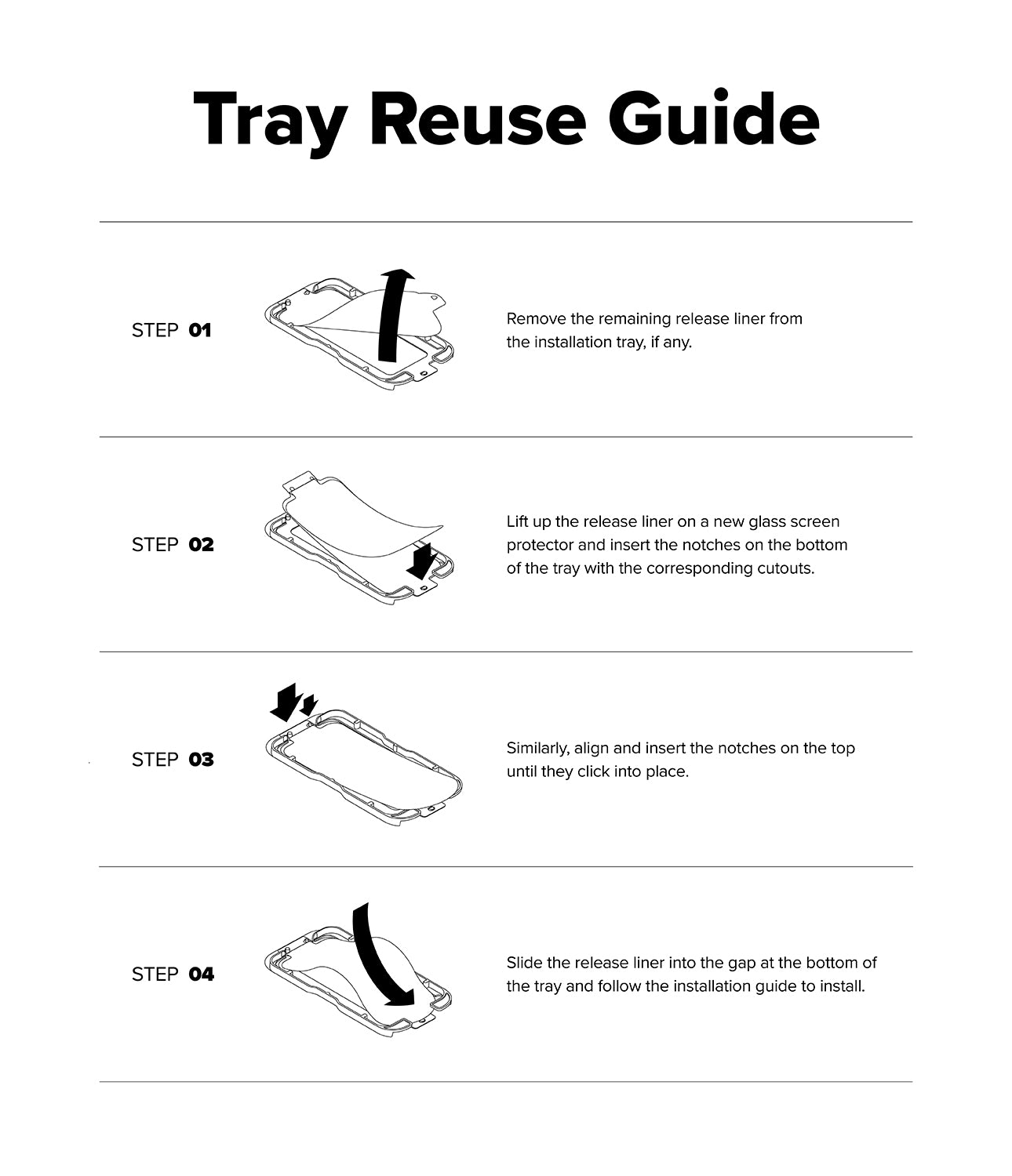 Ringke Easy Slide Tempered Glass for OnePlus 15 Screen Protector - Tray Reuse Guide