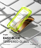 [Bundle] OnePlus 15 | Fusion-X Magnetic - OnePlus 15 | Fusion-X Magnetic - Neon green installation tray for a tempered glass screen protector on a smartphone.