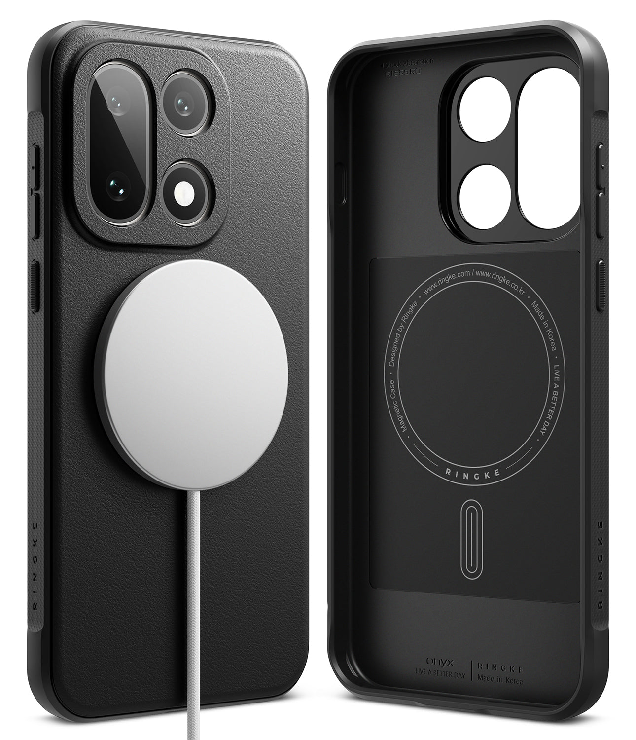 Onyx Magnetic Black Case for OnePlus 15 on a White Background