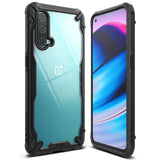 OnePlus Nord CE 5G Case | Fusion-X - Three OnePlus Nord CE 5G phones in Fusion-X cases displayed on a dark, geometric surface.