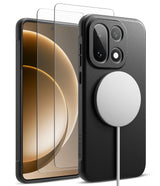 [Bundle] OnePlus 15 | Onyx Magnetic - OnePlus 15 | Onyx Magnetic - Black textured phone case with magnetic charger and two screen protectors.