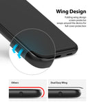 folding wing design screen protector wraps around the device for full cover protection