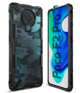 Redmi K30 Pro / Poco F2 Pro Case | Fusion-X - Black camo protective phone case showing rear camera and front screen.