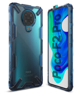Redmi K30 Pro / Poco F2 Pro Case | Fusion-X - Blue rugged transparent phone case showing front and back views.