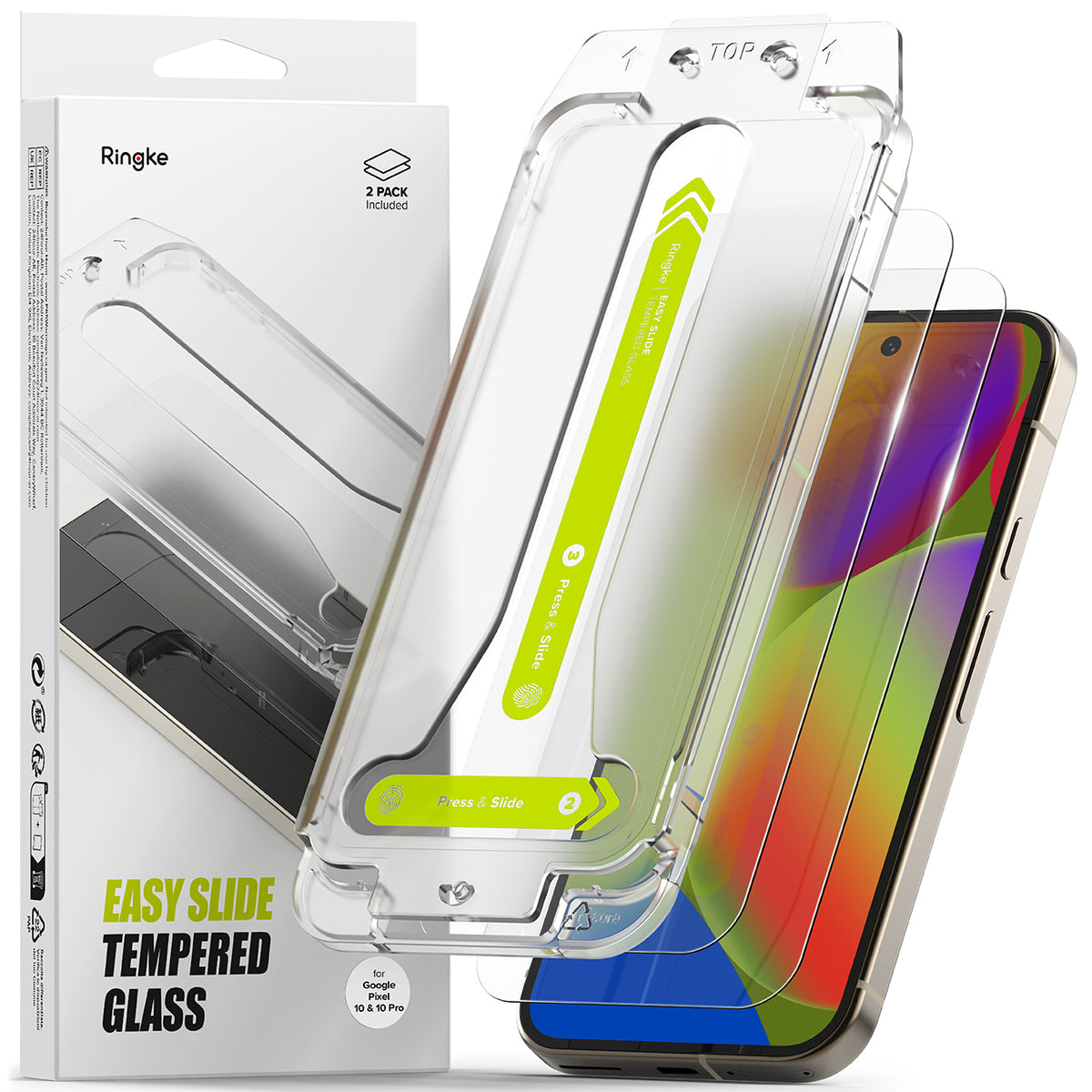 Google Pixel 10 Pro / 10 Screen Protector | Easy Slide Tempered Glass ...
