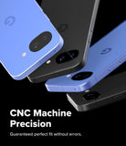 Google Pixel 10a | Camera Glass - Stacked blue and black smartphones showing precise camera lens cutouts.
