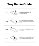 Google Pixel 10a Screen Protector | Easy Slide Tempered Glass - Tray Reuse Guide with step-by-step instructions on a white background