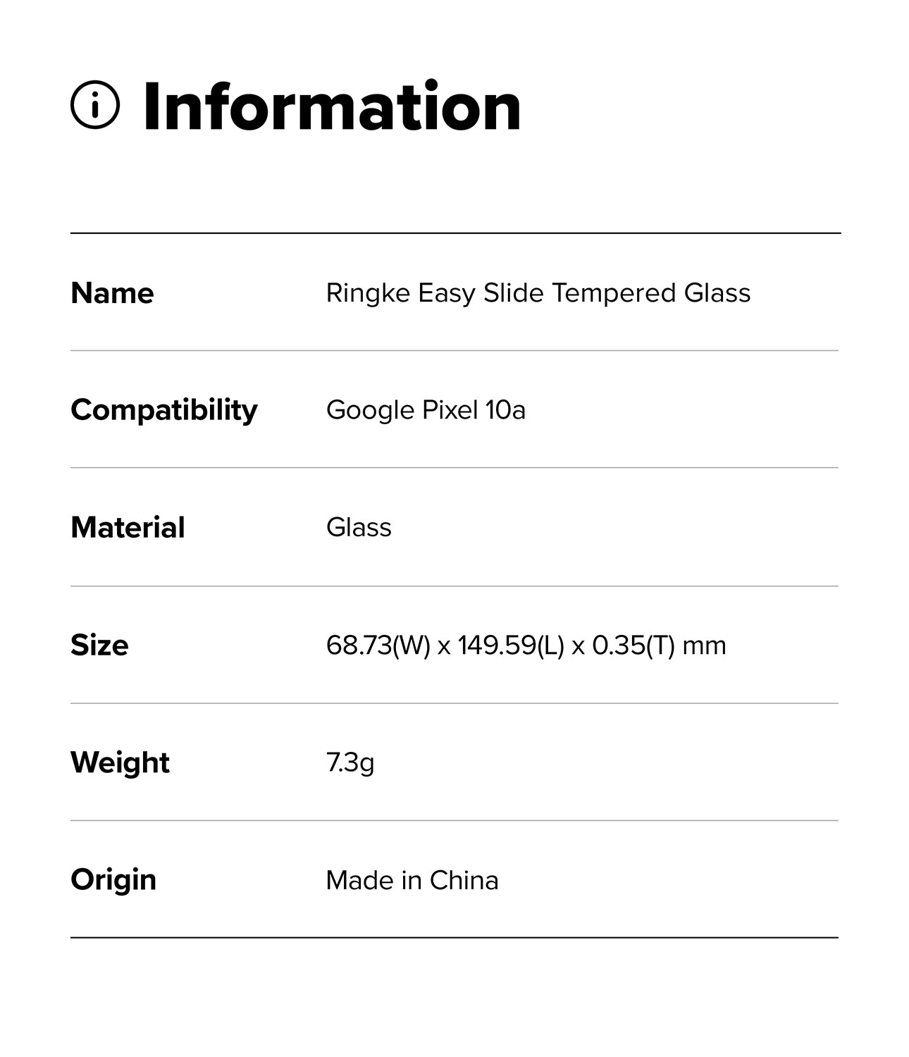 Google Pixel 10a Screen Protector | Easy Slide Tempered Glass - Product information card for Ringke Easy Slide Tempered Glass for Galaxy S26 Ultra
