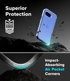 Google Pixel 10a with Ringke Fusion Case with 'Superior Protection' and 'Impact-Absorbing Air Pocket Corners' text.