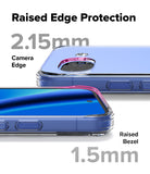 Google Pixel 10a with Ringke Fusion Case with raised edge protection features on a white background