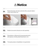 Google Pixel 10a Case | Fusion Matte - Instructions for removing protective films from the phone case with numbered notes.