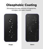 Google Pixel 10a Screen Protector | Tempered Glass - Google Pixel 10a Screen Protector - Comparison of water beading on a Ringke screen versus smudges on another brand.