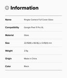 Pixel 11 Pro XL Camera Protector | Camera Full Cover Tempered Glass (2 Pack) - Product information card for Ringke Camera Full Cover Glass with specifications.