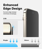 Google Pixel 11 Pro Screen Protector | Easy Slide Privacy Tempered Glass (2 Pack) - Promotional graphic for a smartphone edge protector or case, showing a close-up of a phone corner with text reading 'Enhanced Edge Design' and '2.5D'.