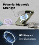 Google Pixel 11 Pro Case | Fusion Magnetic - A smartphone case with built-in magnetic ring accessories, shown on a light gray surface with the phone inserted. The image includes marketing text reading 'Powerful Magnetic Strength' and 'N52 Magnets' with a blue glowing magnetic graphic.