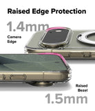 Google Pixel 11 Pro Case | Fusion Ring - Transparent phone case with raised camera and bezel protection, shown on a phone from the back and side. The image includes text labels indicating 1.