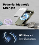 Google Pixel 11 Pro Case | Fusion Ring - A smartphone case set shown on a phone with floating magnetic ring accessories and text reading 'Powerful Magnetic Strength' and 'N52 Magnets Strong N52 magnets ensure secure MagSafe attachment.'.