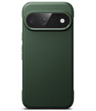 Google Pixel 11 Pro Case | Onyx - A dark green textured phone case with a raised camera bumper, shown from the back on a white background.