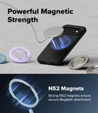 Google Pixel 11 Pro Case | Onyx Magnetic - A promotional product graphic showing a black smartphone case with a circular MagSafe-style magnetic ring attached, alongside other color variants of the ring. Large text reads 'Powerful Magnetic Strength' and 'N52 Magnets Strong N52 magnets ensure secure MagSafe attachment.