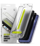 Google Pixel 11 Screen Protector | Easy Slide Privacy Tempered Glass (2 Pack) - Ringke easy slide privacy tempered glass screen protectors shown in a 2-pack, with two clear protectors and two smartphone back views (one black, one purple) to demonstrate application.