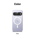 Google Pixel 11 Case | Fusion Magnetic - A clear phone case shown on a light lavender phone, with the word 'Color' at the top and 'Clear' at the bottom, indicating a transparent case option.