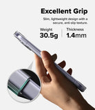Google Pixel 11 Case | Fusion Magnetic - A hand holds a slim silver smartphone case at an angle, with text reading 'Excellent Grip' and 'Weight 30.5g | Thickness 1.