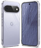 Google Pixel 11 Case | Fusion - Two clear smartphone cases shown on phones against a white background, with one phone displaying the back view and the other showing the front view through the case.