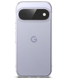 Google Pixel 11 Case | Fusion Matte - A clear protective phone case shown on the back of a silver Google Pixel smartphone, featuring a transparent bumper edge and a precise cutout for the camera module.