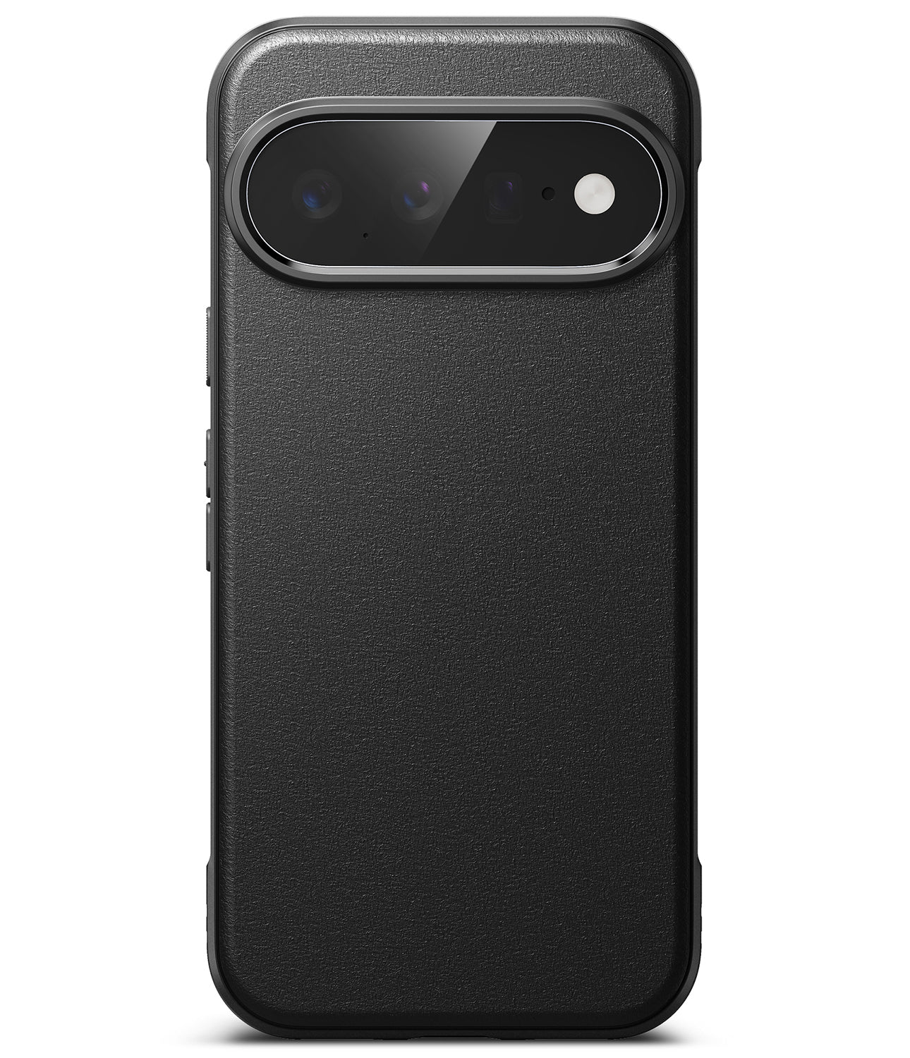 Google Pixel 11 Case | Onyx - A dark forest green textured phone case with a raised camera bumper, shown from the back on a white background.