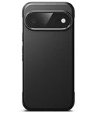 Google Pixel 11 Case | Onyx - A dark forest green textured phone case with a raised camera bumper, shown from the back on a white background.