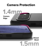 Google Pixel 11 Case | Onyx Magnetic - Black phone camera protection case shown from the back and side, with text labels indicating 1.4mm camera edge and 1.