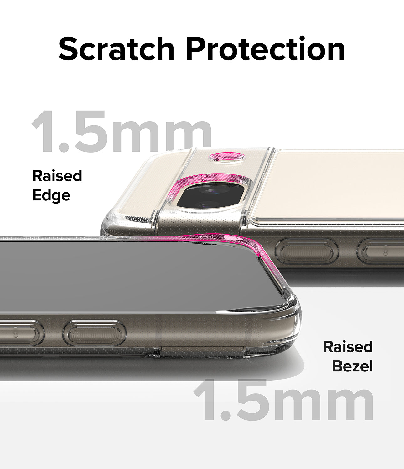 Google Pixel 8a Case | Fusion - Clear - Scratch Protection Raised Edge and Raised Bezel.