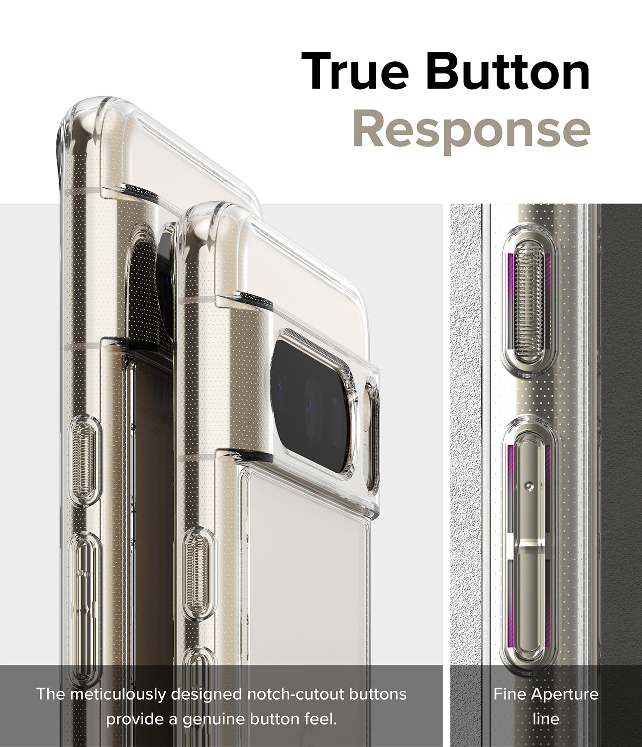 Google Pixel 8 Pro Case | Fusion-True Button Response. Fine aperture line and meticulously designed notch-cutout buttons to provide with a genuine button feel.