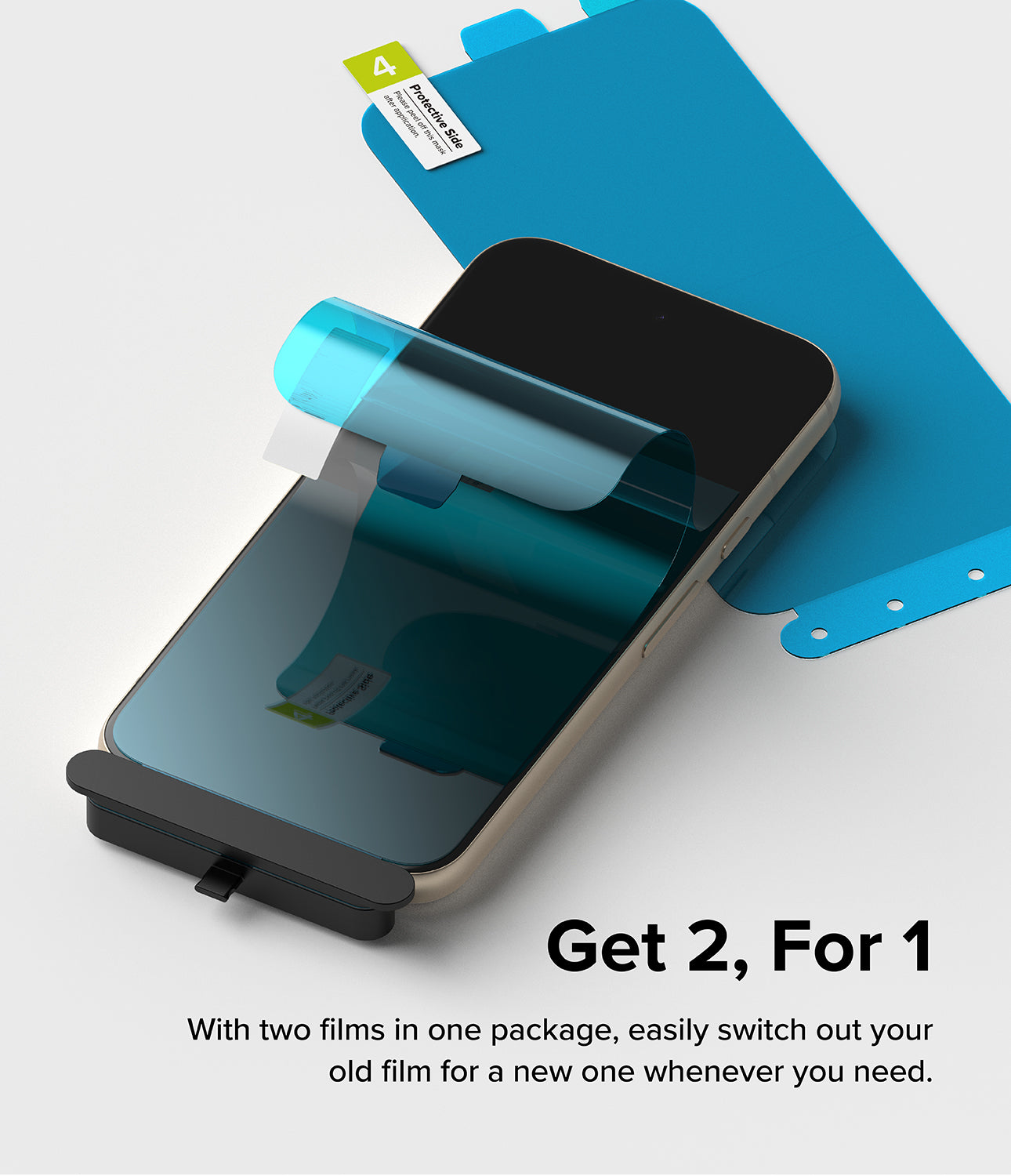 Google Pixel 8a Screen Protector | Dual Easy Film - Get 2, For 1. With two films in one package, easily switch out your old films for a new one whenever you need.