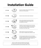 Pixel Watch 5 / 4 41mm Screen Protector | Dual Easy Film Pro (2P) - An installation guide sheet with six numbered steps and small line drawings showing how to place and remove a smartwatch, including instructions for cleaning the screen and handling the tray.