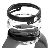 Google Pixel Watch Case | Slim Edge - A black Slim Edge case on a white Google Pixel Watch surrounded by other cases.