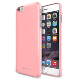 iPhone 6 Plus Case | Slim - Pink slim-fit protective case shown on an iPhone 6 Plus with a white front and iOS home screen.