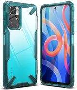 Redmi Note 11T 5G / Poco M4 Pro 5G Case | Fusion-X - Teal transparent phone case showing front and back views.